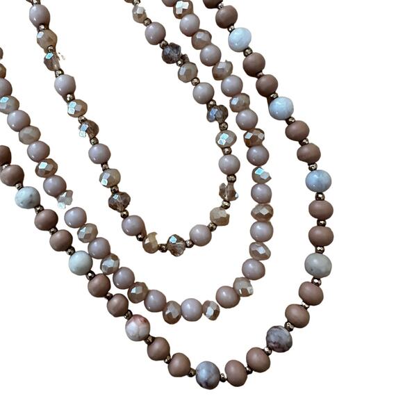 Glam Regency Pink Bead Multi Strand Vintage Necklace - Picture 1 of 4